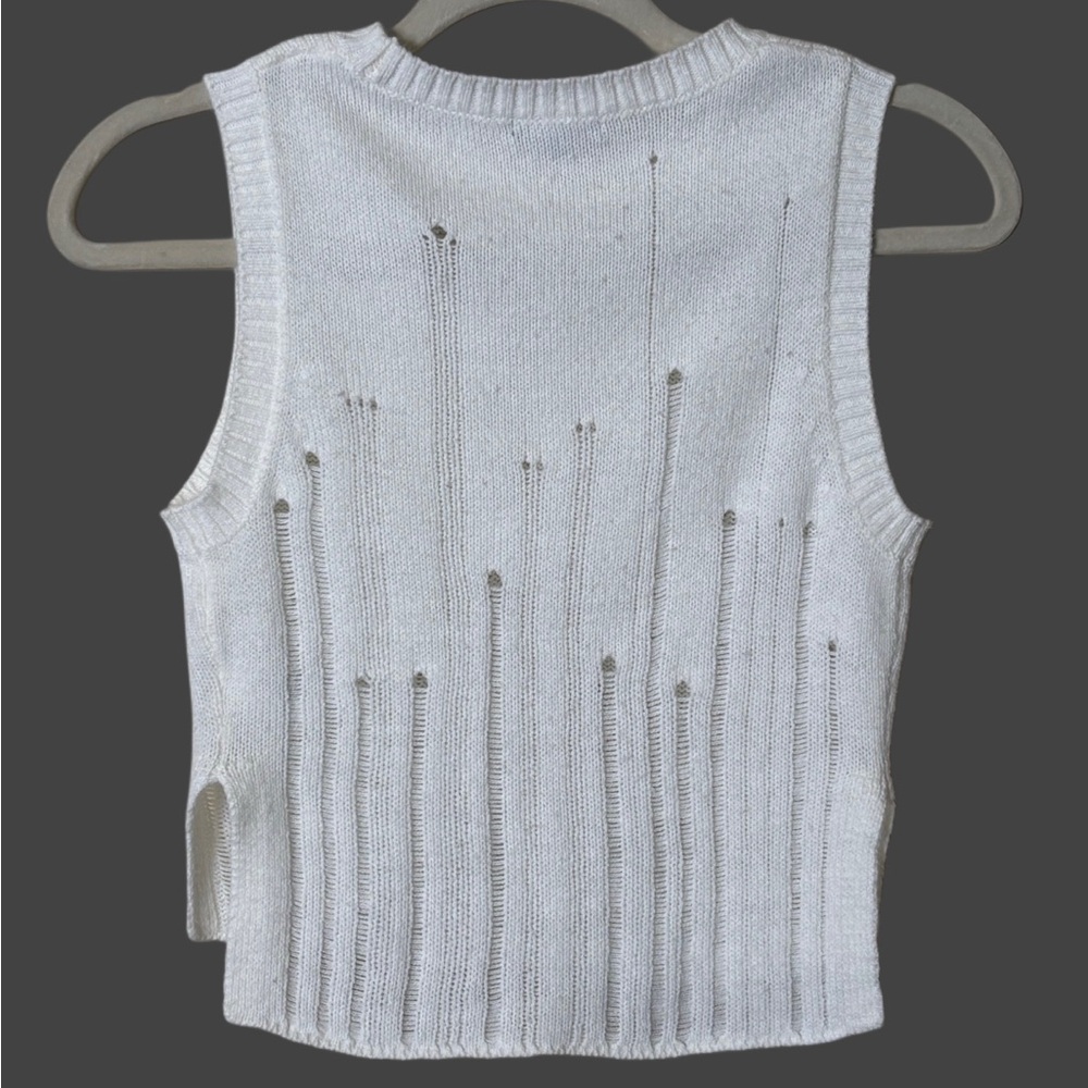 Wild Fable XS Distressed White Knit Tank Top - Picture 6 of 8